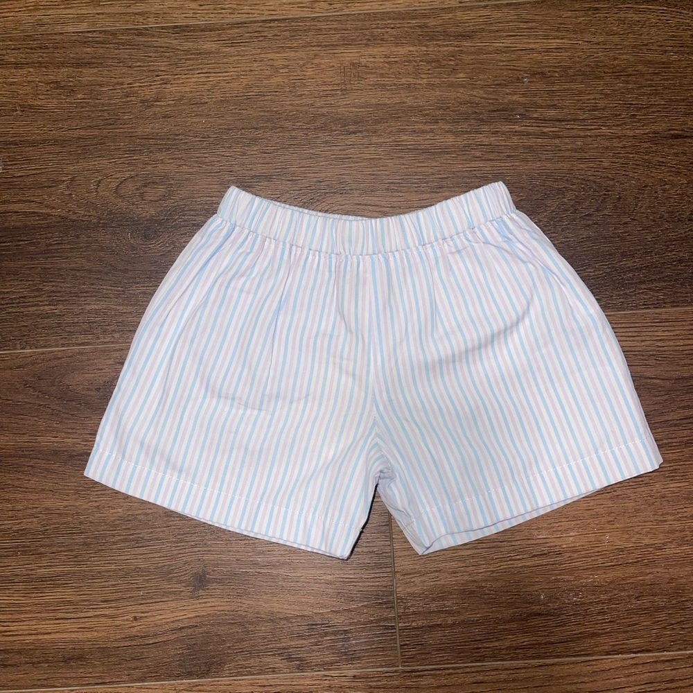 The Beaufort Bonnet Company Striped Blue and Lavender Kids Shorts